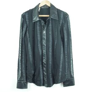 Lip Service Men's Medium Shirt Goth Vintage 90s Y2K Mesh Vampire Cosplay Grunge